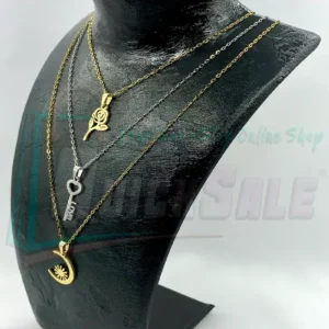 JUEGO COLLAR Y ARETES ACERO INOXIDABLE